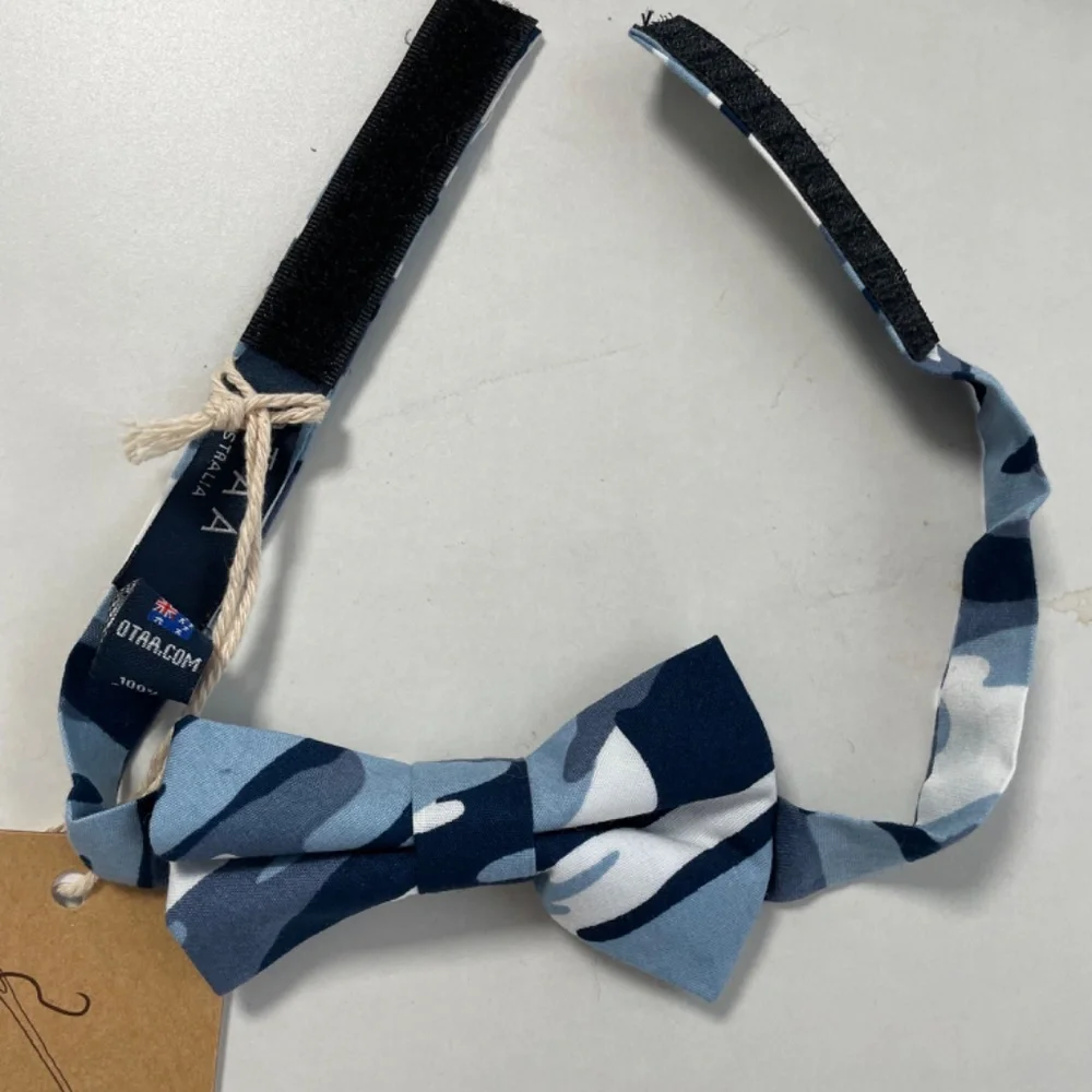 NWT Kids Bowtie Blue Camouflage Print